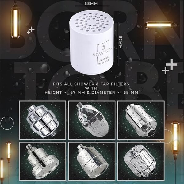 Universal Shower Filter Cartridge | Shower Water Filter Cartridge | Shower Filter Replacement Cartridge | Shower Water Softener Replacement Cartridge | With 15 Layers Filtration | Set of 2 Cartridges - Image 7